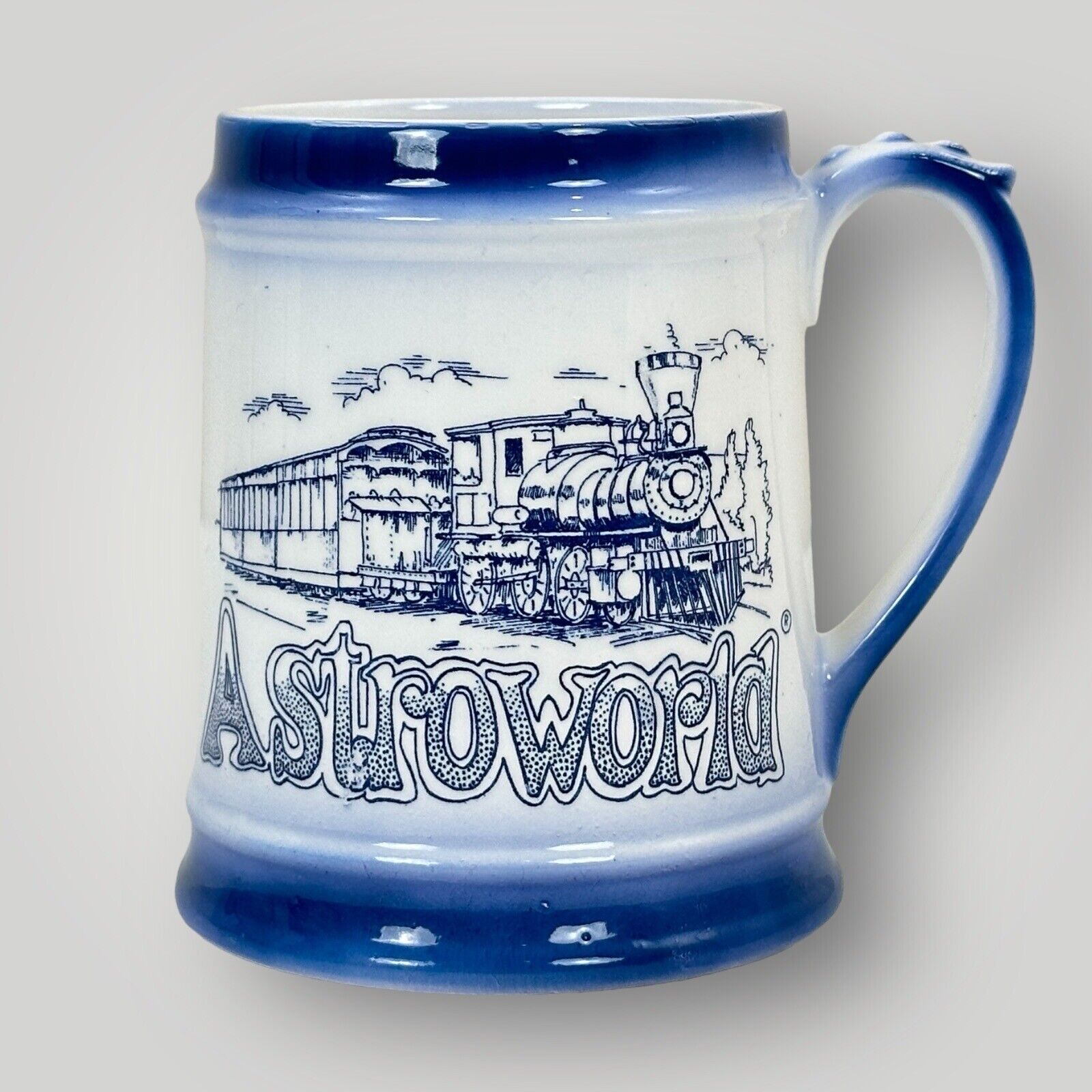 Vintage Astroworld Amusement Park Train Drinking Mug Cup Made in Japan