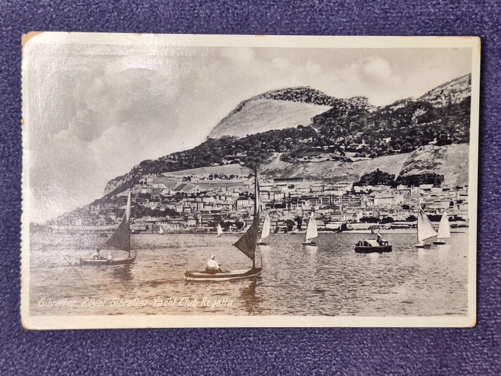 Posted RPPC Postcard of the Royal Gibraltar Yacht Club Regatta in Gibraltar