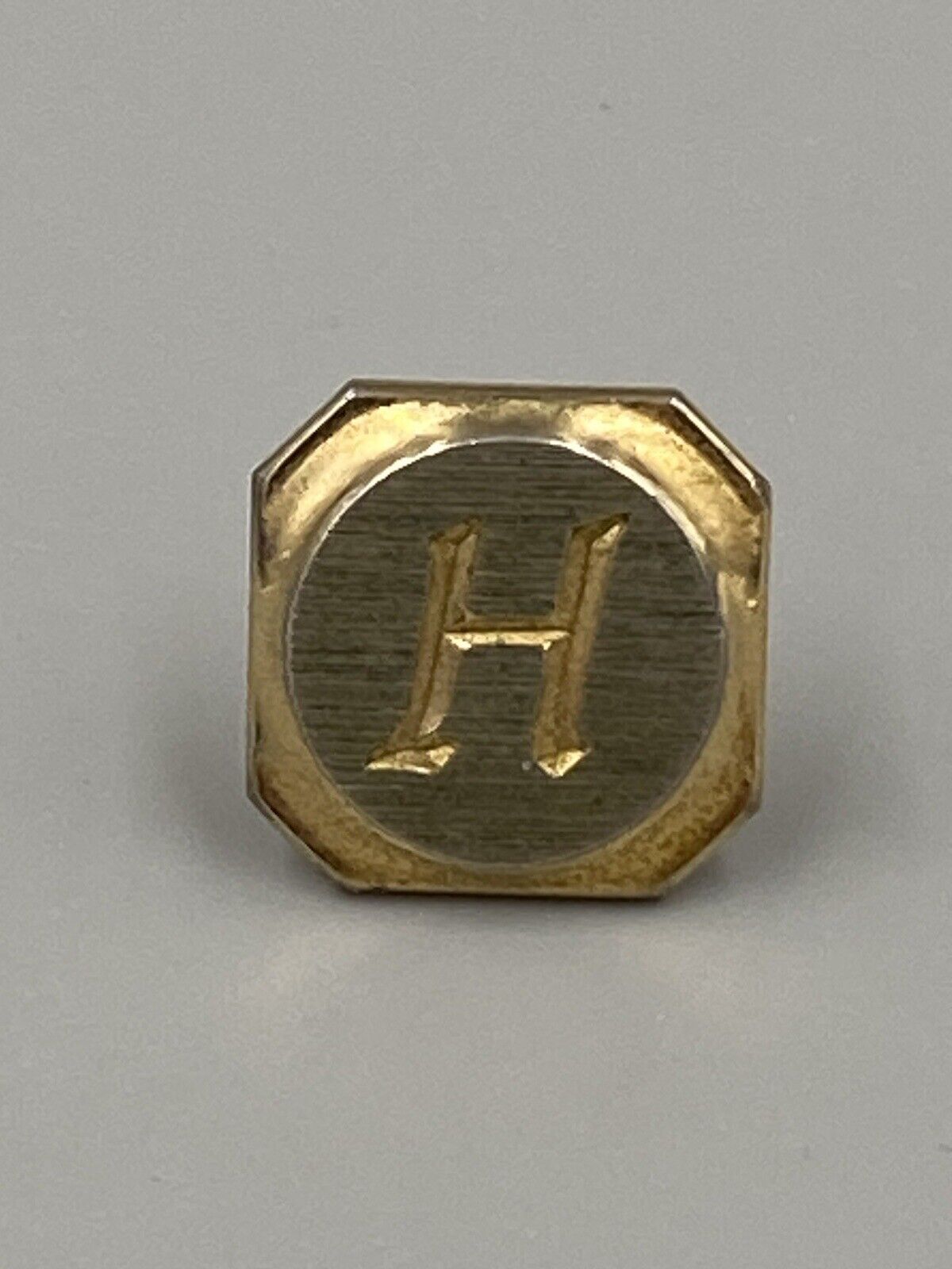 H Monogram Initial Letter Vintage Tie Tack Lapel Pin