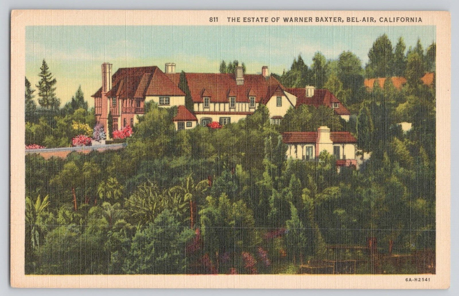Postcard The Estate of Warner Baxter Bel-Air California