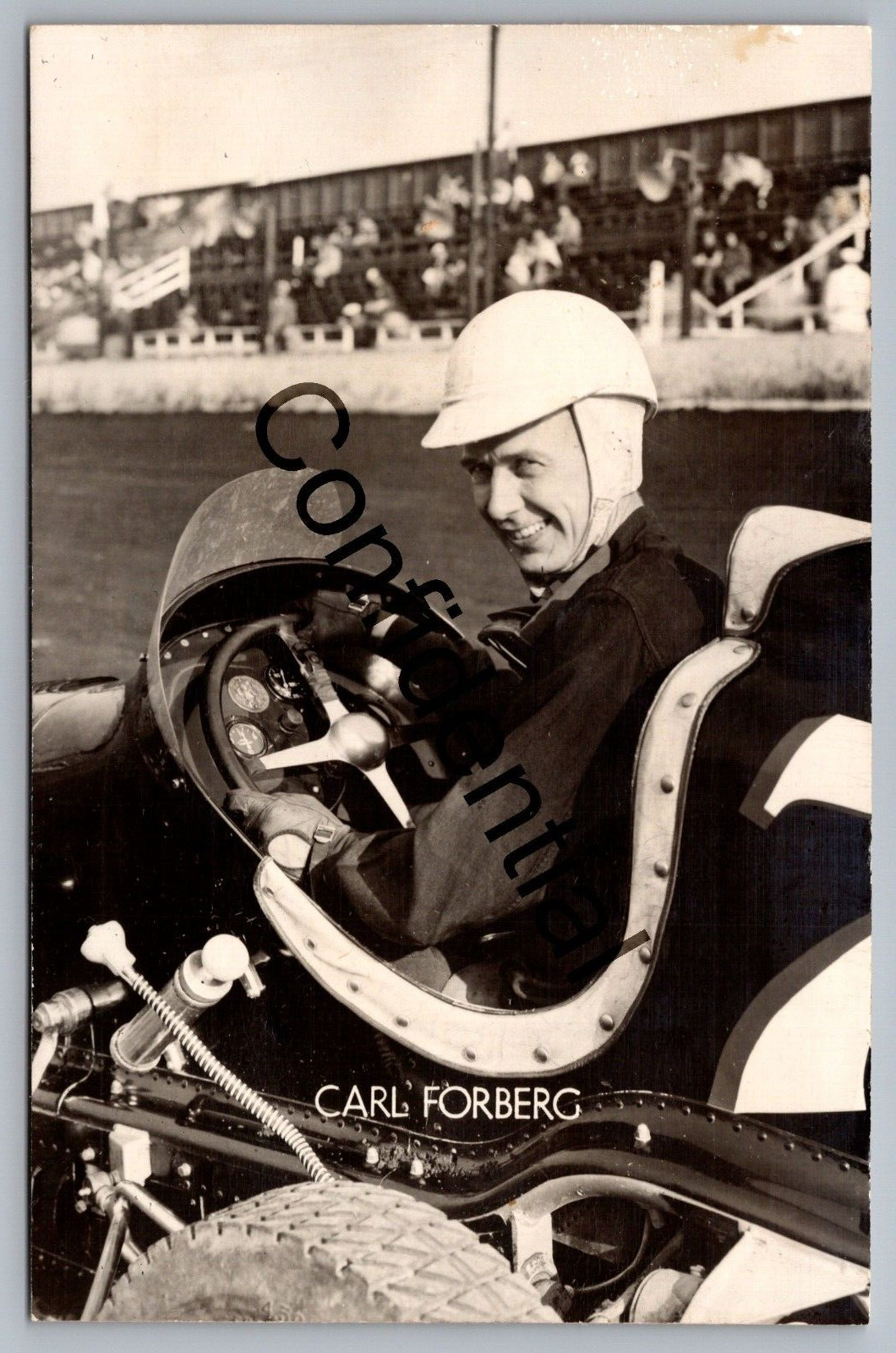 Real Photo Carl Forberg Indianapolis 500 Auto Race Car Driver RP RPPC J31
