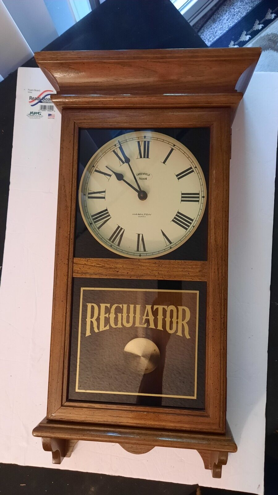 Vintage Hamilton Greenfeild Manor Regulator Wall Clock (Works)
