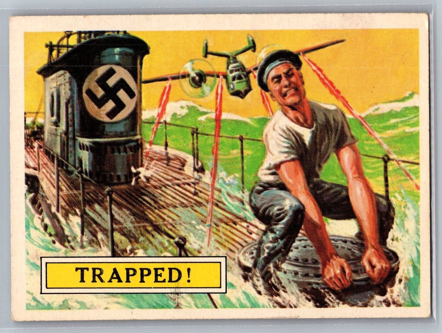 Trapped 1965 A&BC Topps Battle Cards #24 - RARE - EX