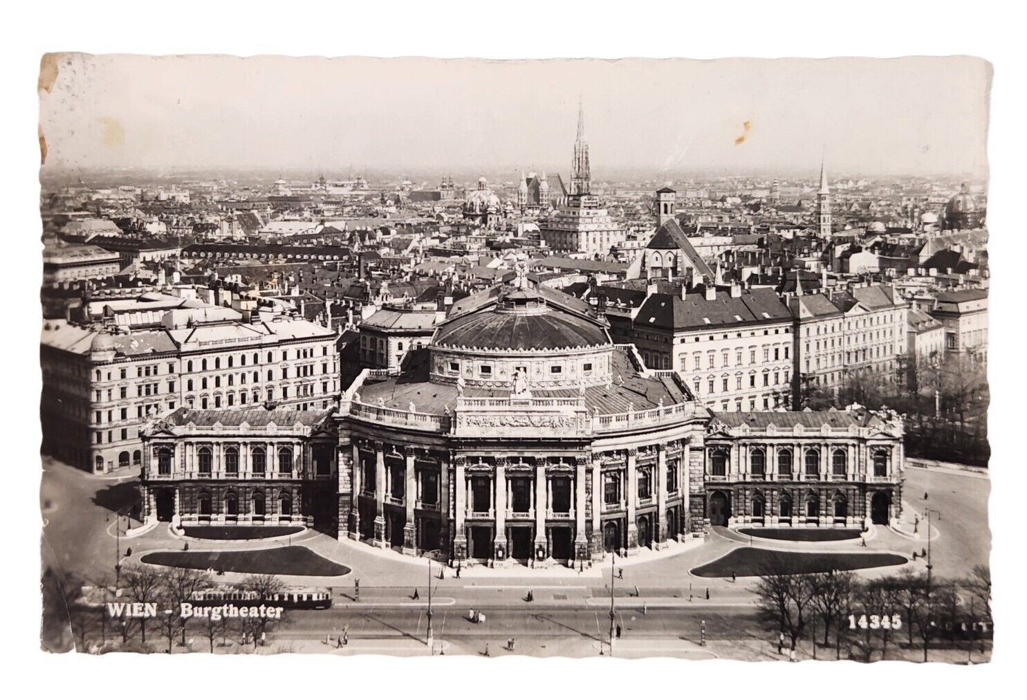 Vintage RPPC Postcard Burgtheater Vienna Wien Austria Real Photo