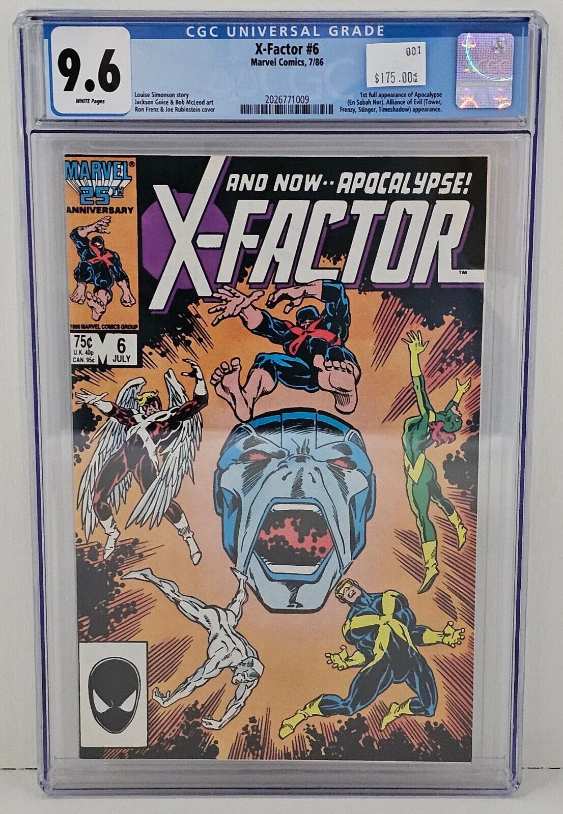 X-Factor 6 / 1st Full App. Apocalypse / Marvel Comics 1986 / CGC 9.6