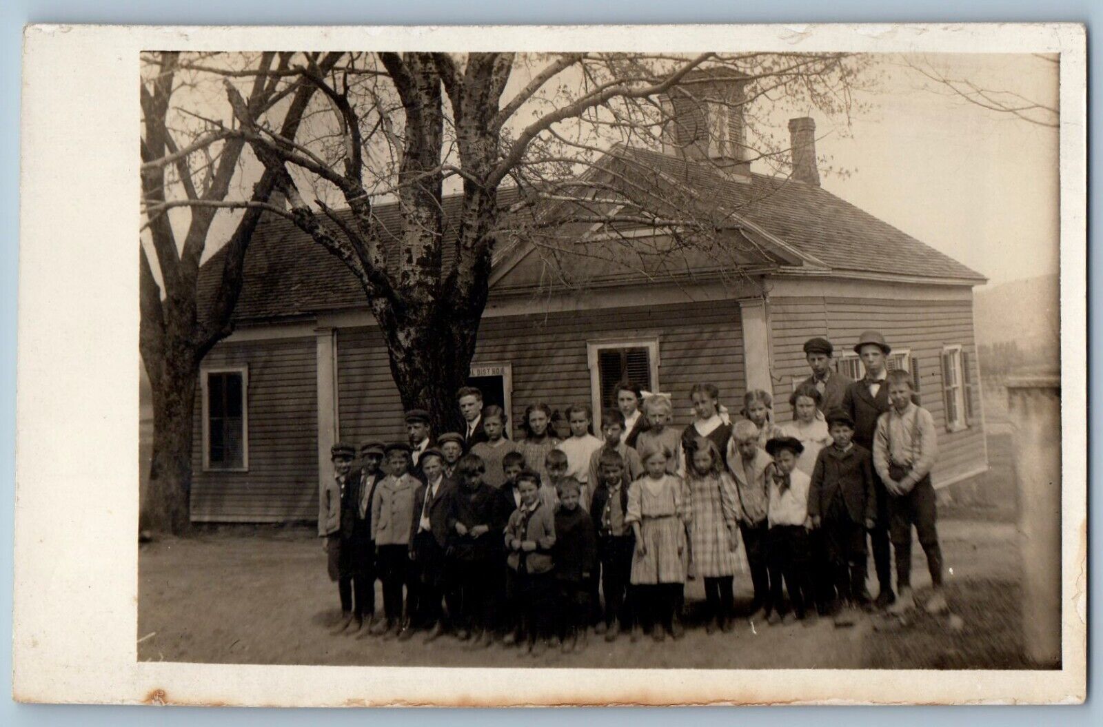 Children Postcard RPPC Photo School House No. 6 c1910\'s Unposted Antique