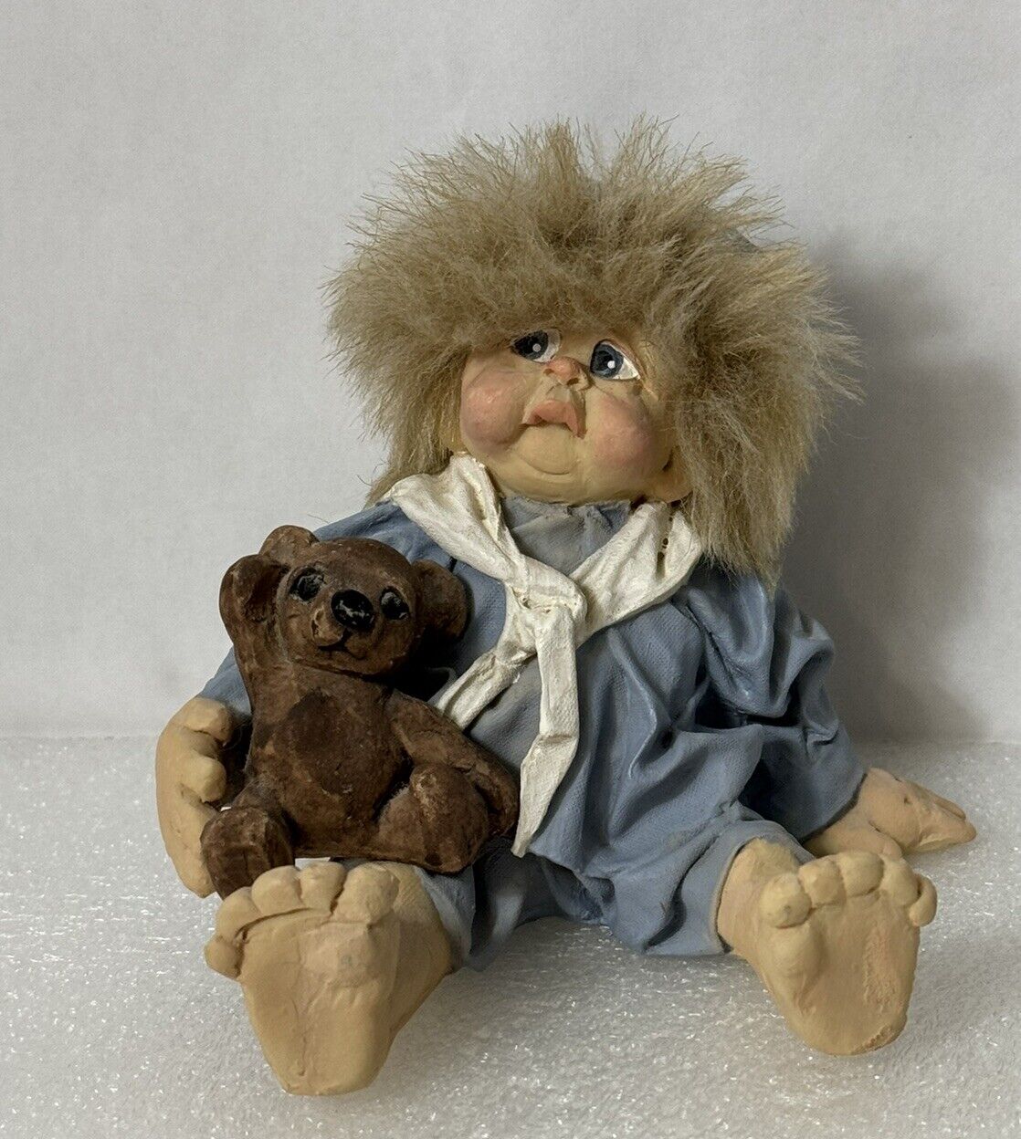 1993 Vintage Cast Art Industries Creamsicles Baby With Teddy Bear Figurine