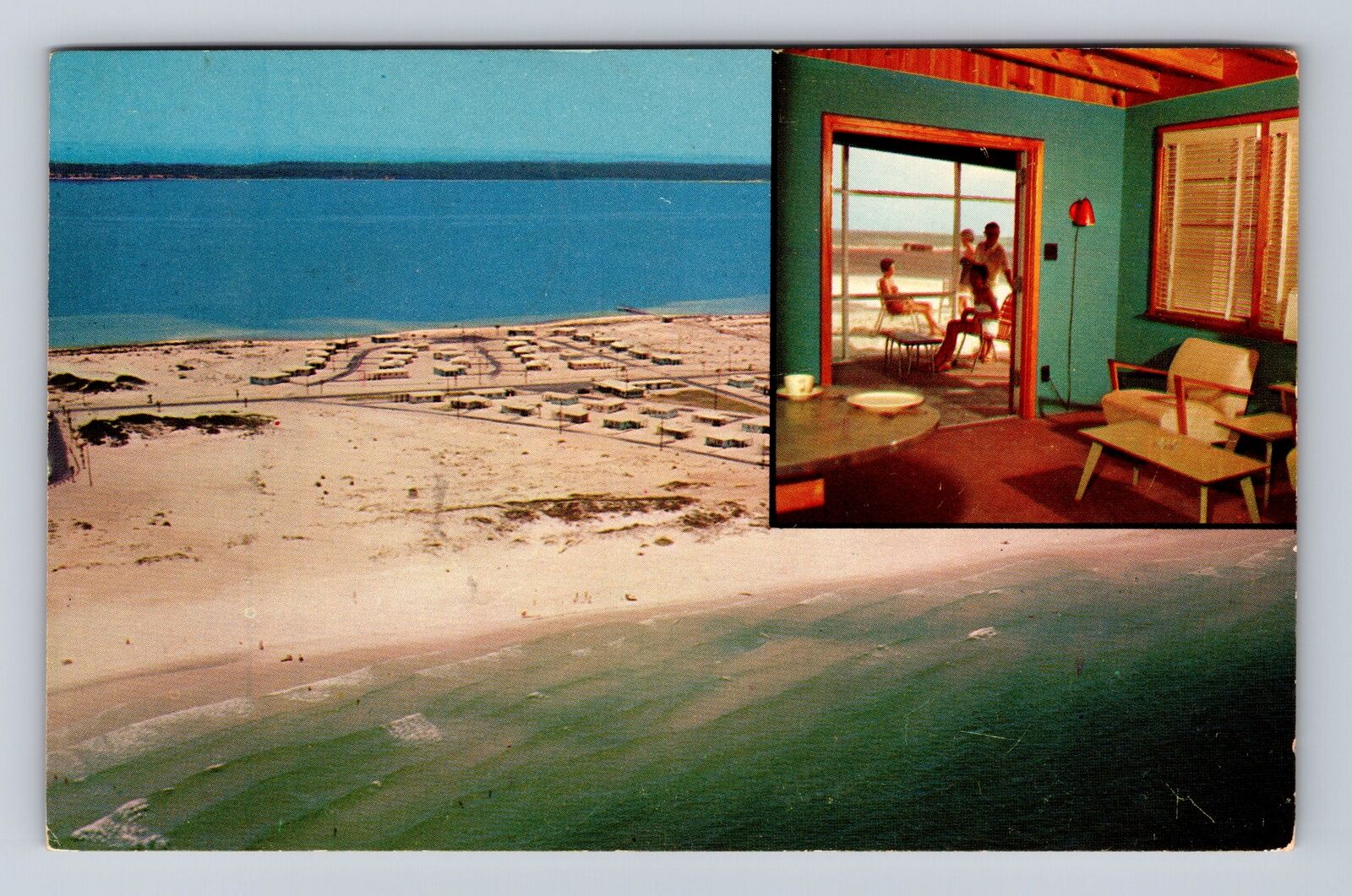 Pensacola Beach FL- Florida, Surf N Sand Cottages Antique Vintage c1956 Postcard