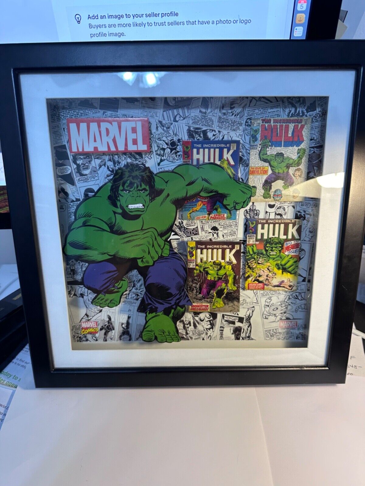 Marvel Comics The Incredible Hulk 3-D Lenticular Framed Wall Art Picture Action