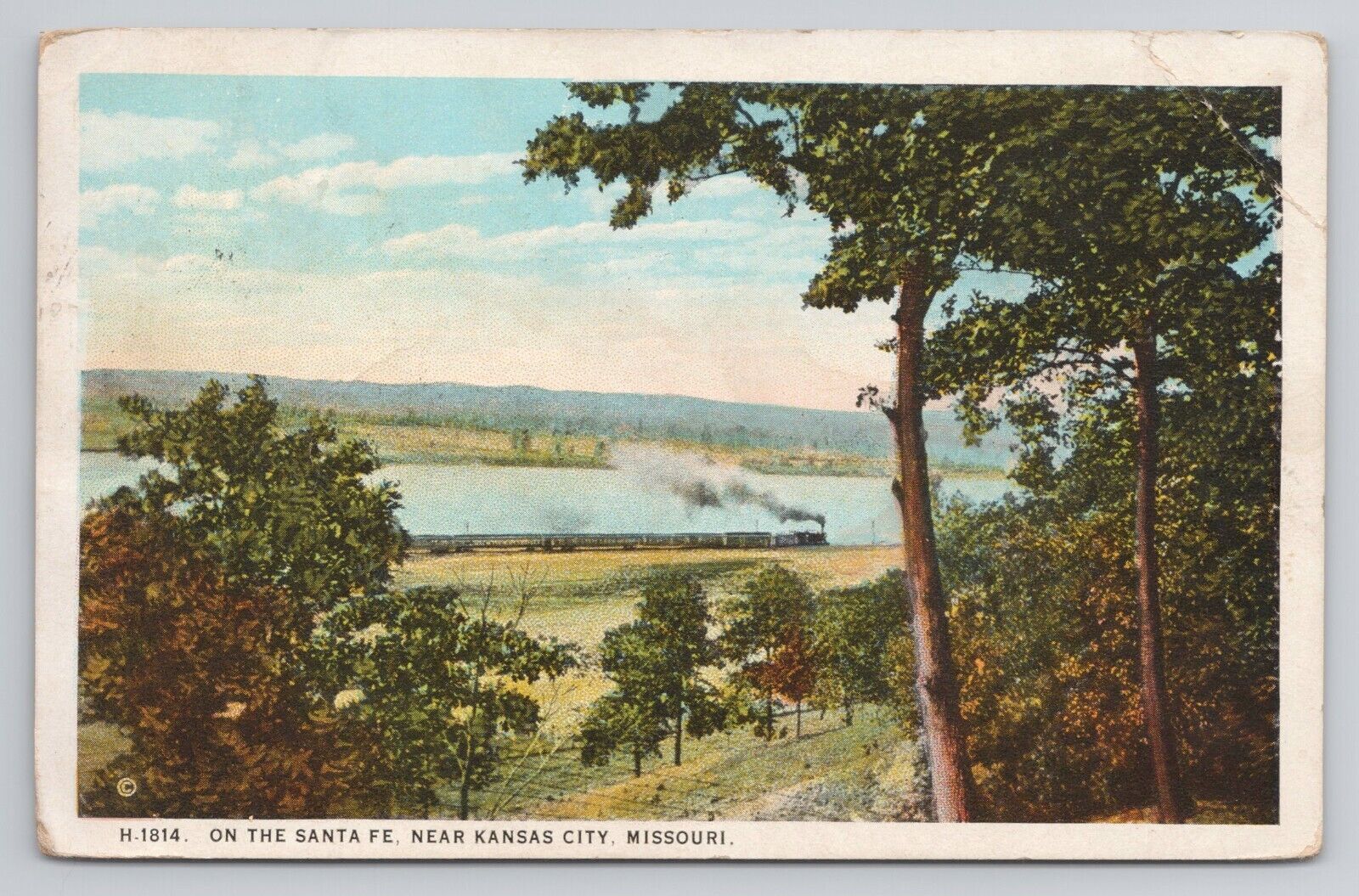 Postcard On The Santa Fe Near Kansas City Missouri 1925