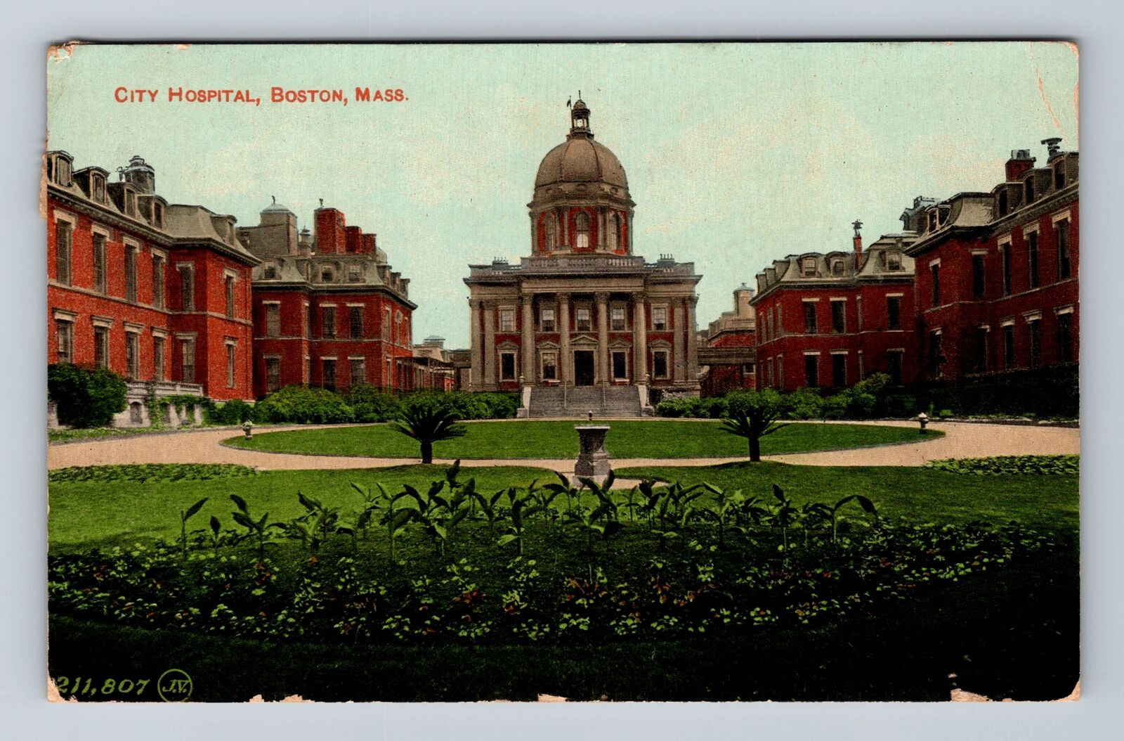 Boston MA-Massachusetts, City Hospital, Antique, Vintage c1910 Postcard