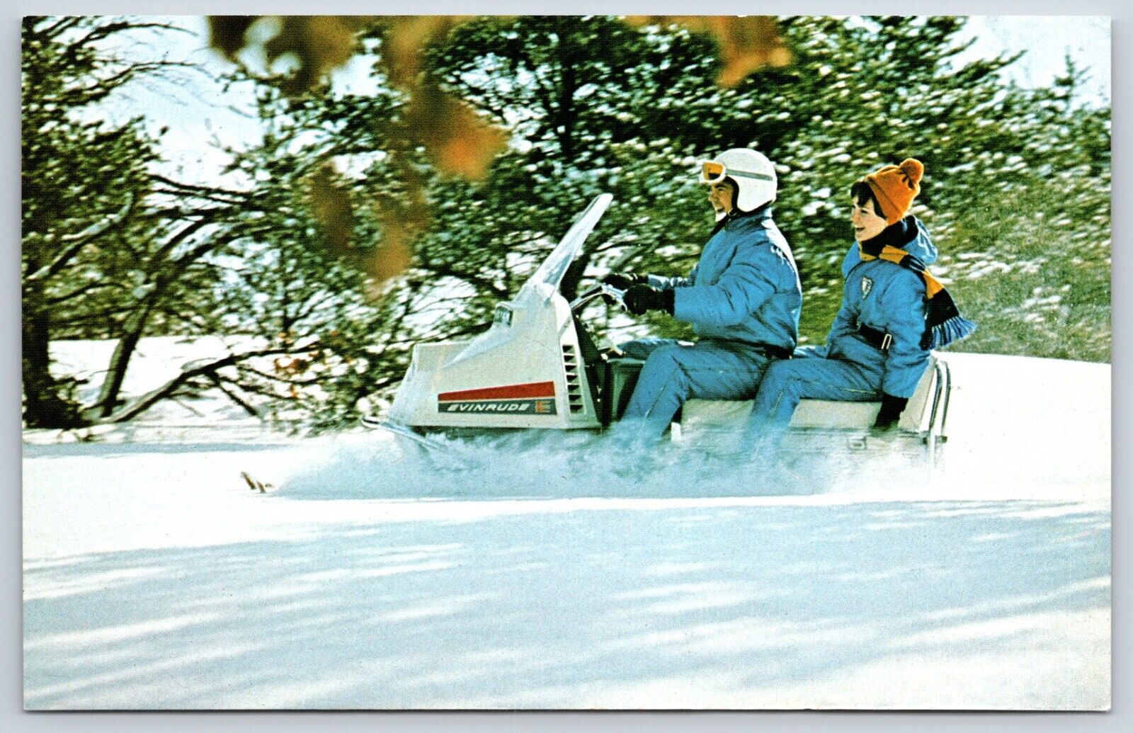 Postcard Evinrude Snowmobile Advertising Postcard, Unposted