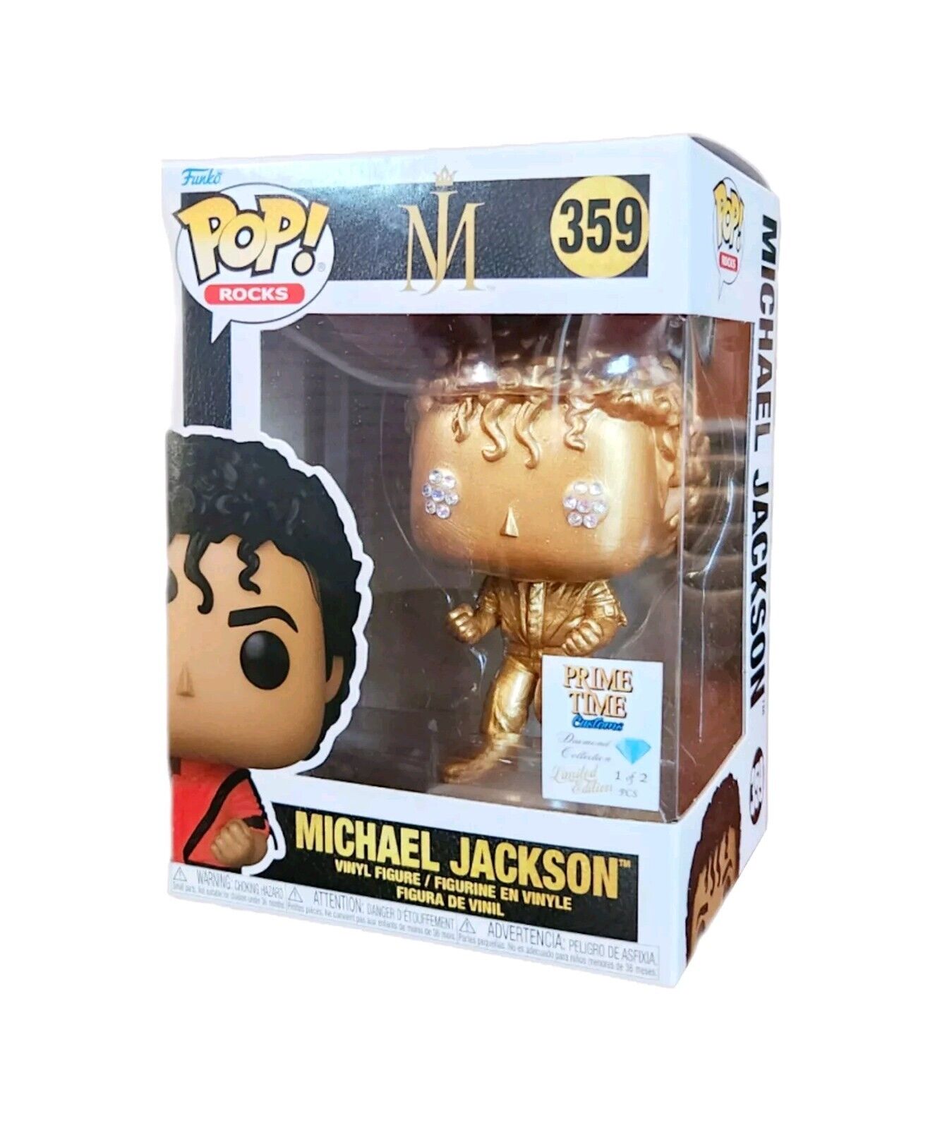 🔥 Exclusive Michael Jackson #359 Funko Pop Gold Metallic with Diamonds 1/2