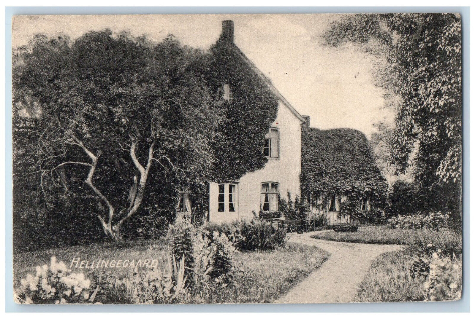 Hellingegaard Sjaelland Denmark Postcard Building Garden View c1910 Posted