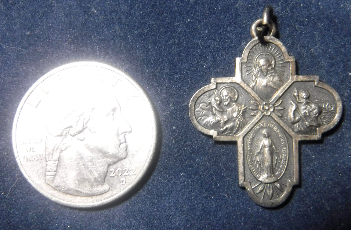 Vintage Four Way Medal Sterling Silver