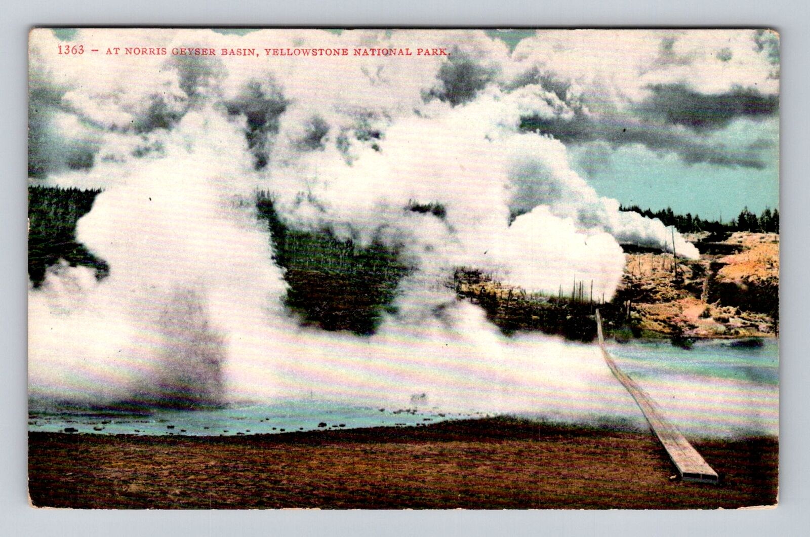 Yellowstone National Park, Norris Geyser Basin, Series #1363 Vintage Postcard