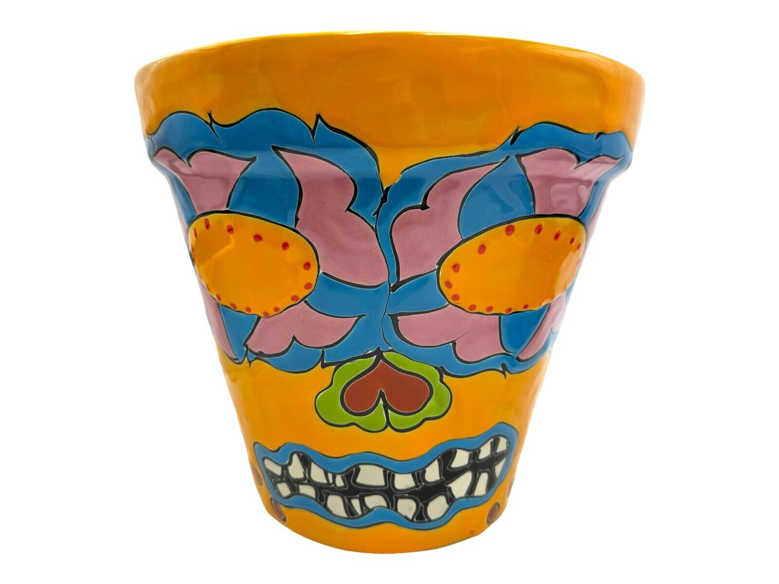 Talavera Cone Planter Large Pot Mexican Pottery Hand Painted Home Decor 12.5\