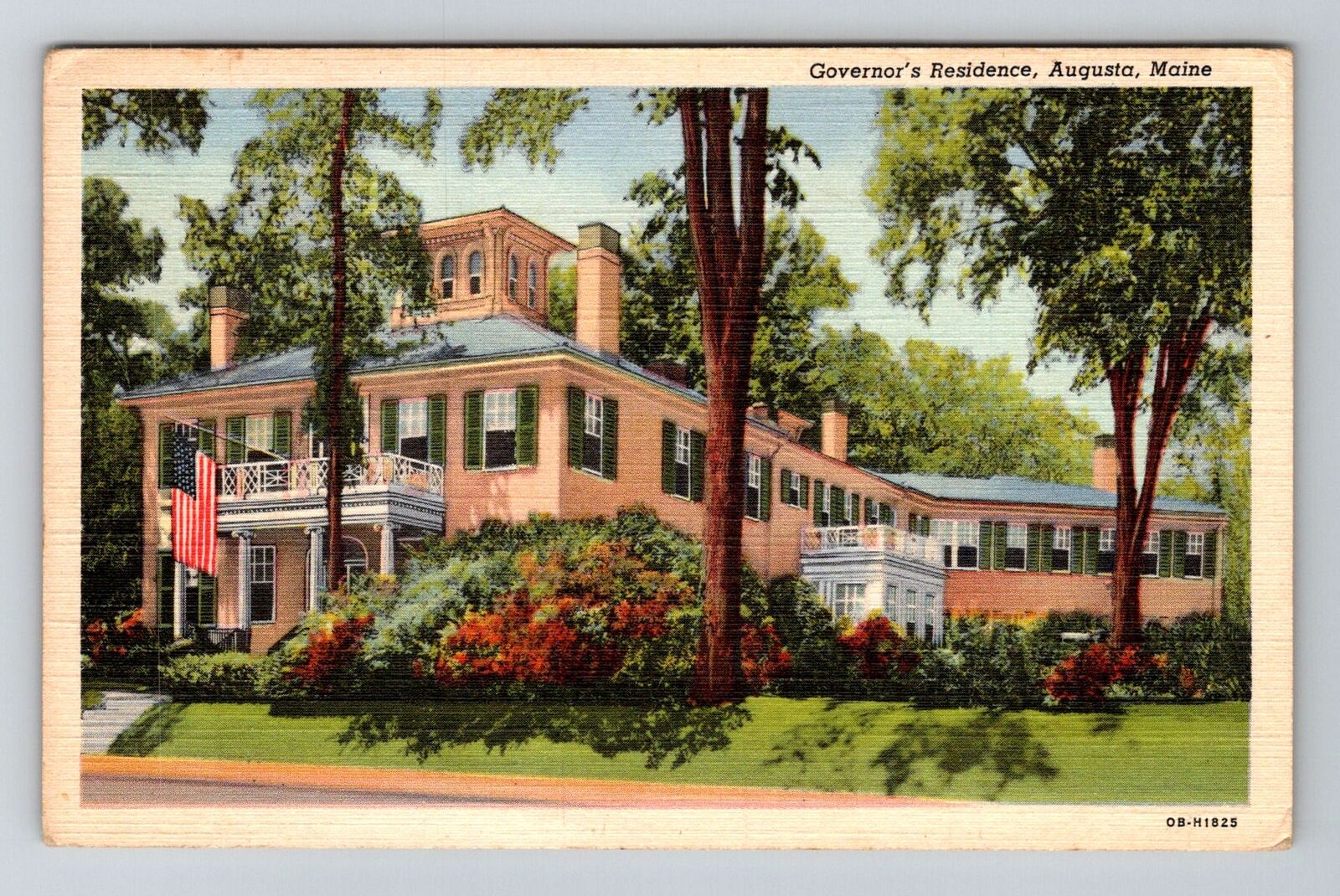 Augusta, ME-Maine, Governor's Residence Antique, Vintage Souvenir Postcard