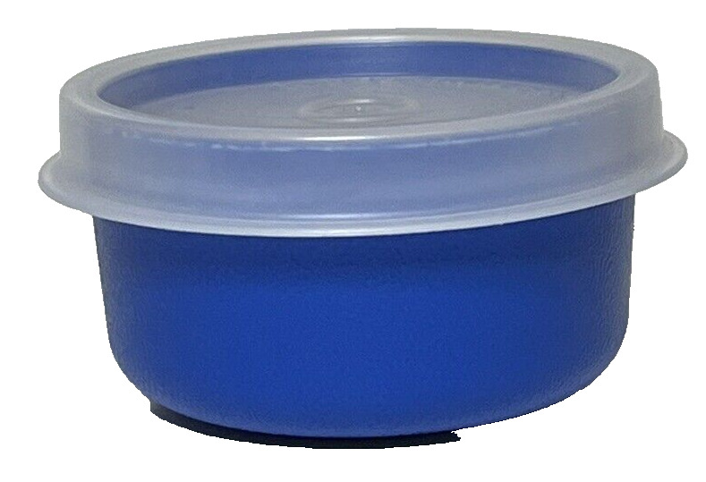 Tupperware 1oz Smidget Blue 1463 with Sheer Clear Lid 201 Pill Holder