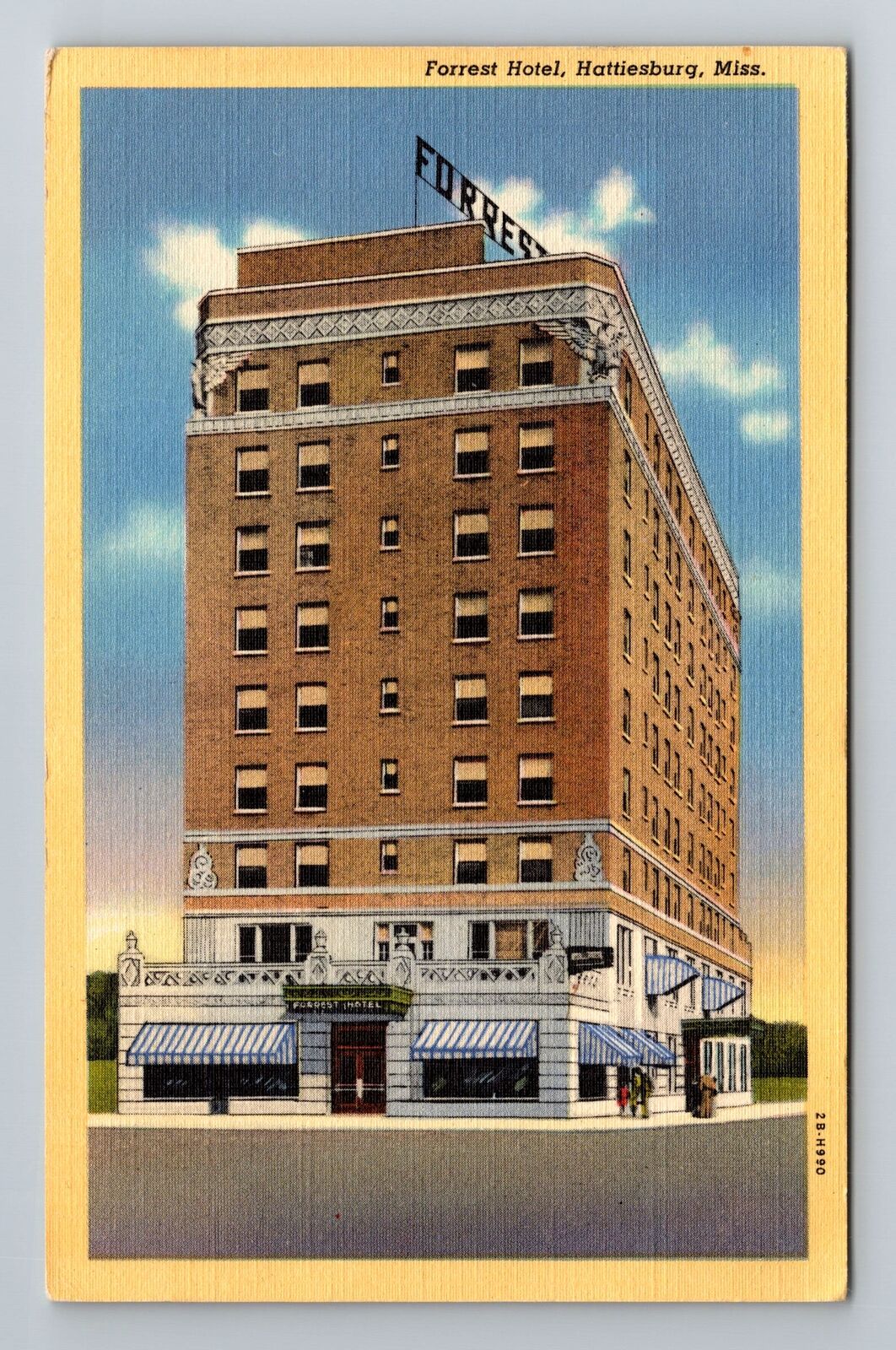Hattiesburg MS-Mississippi, Forest Hotel, Advertising, Vintage c1949 Postcard