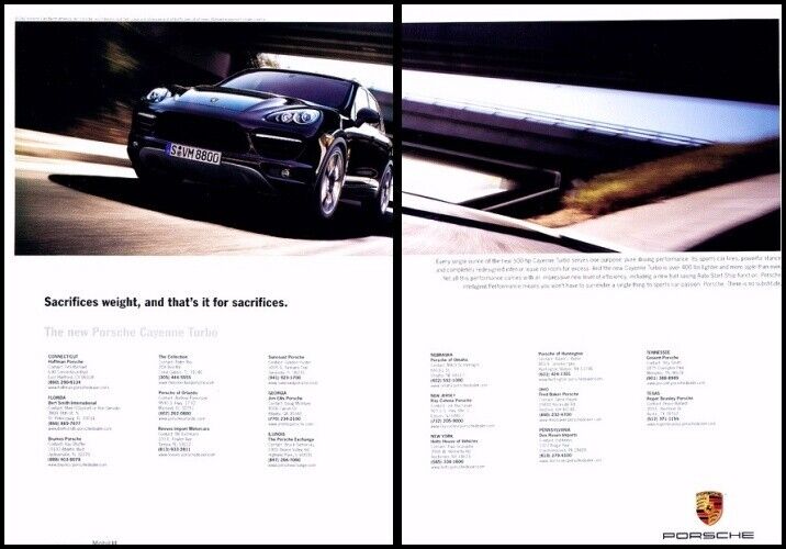 2010 2011 Porsche Cayenne Turbo 2-page Advertisement Print Car Art Ad J747