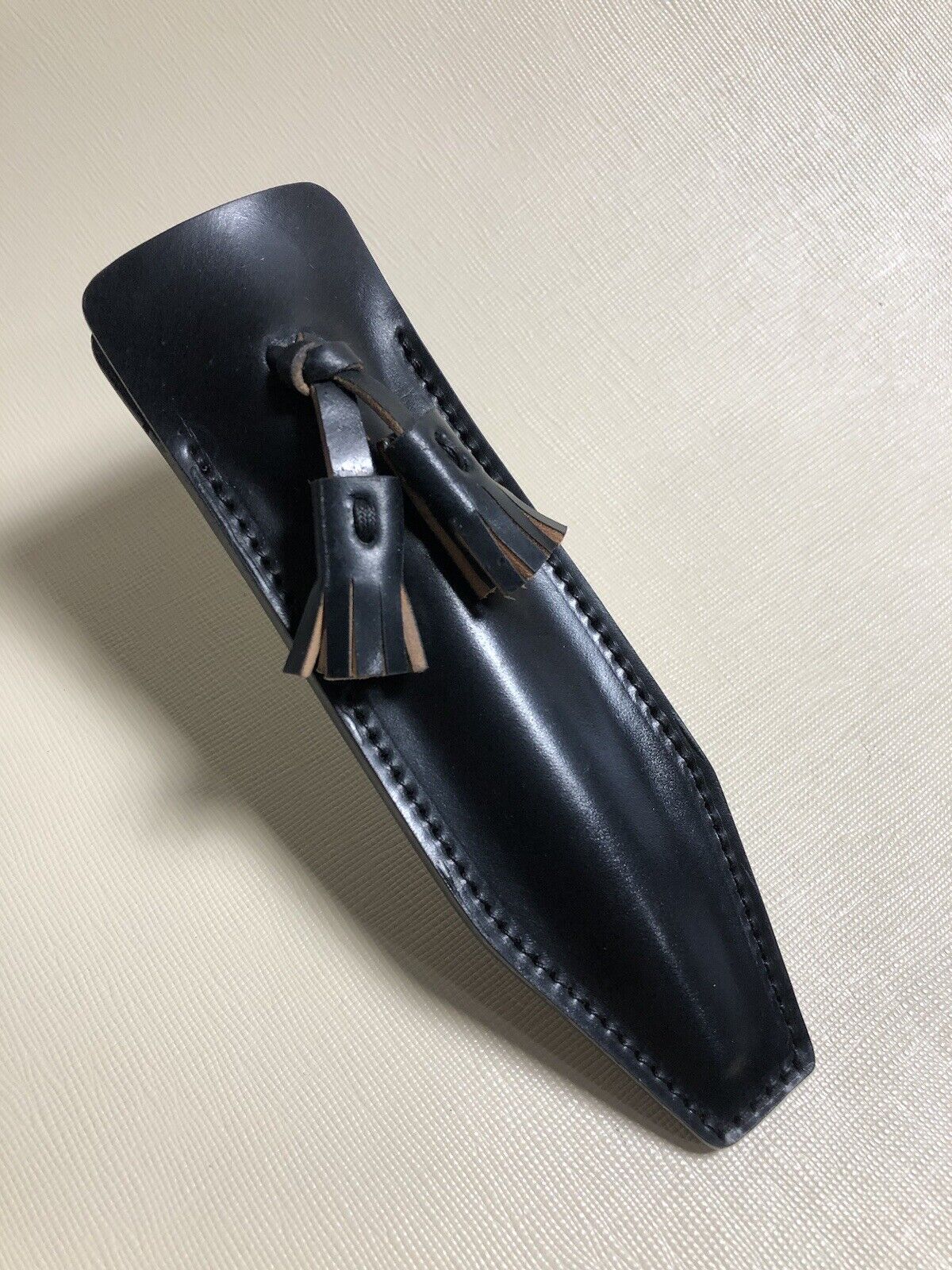 Genuine Shell Cordovan Black Leather Tassel Sleeve Pen for Mont Blanc Luxury