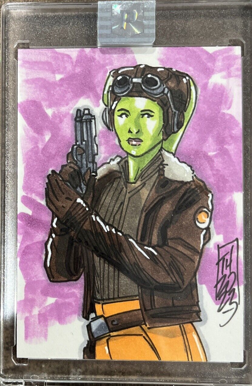 Star Wars General Hera Syndulla Sketch Card Autographed  by Tom Hodges 1/1