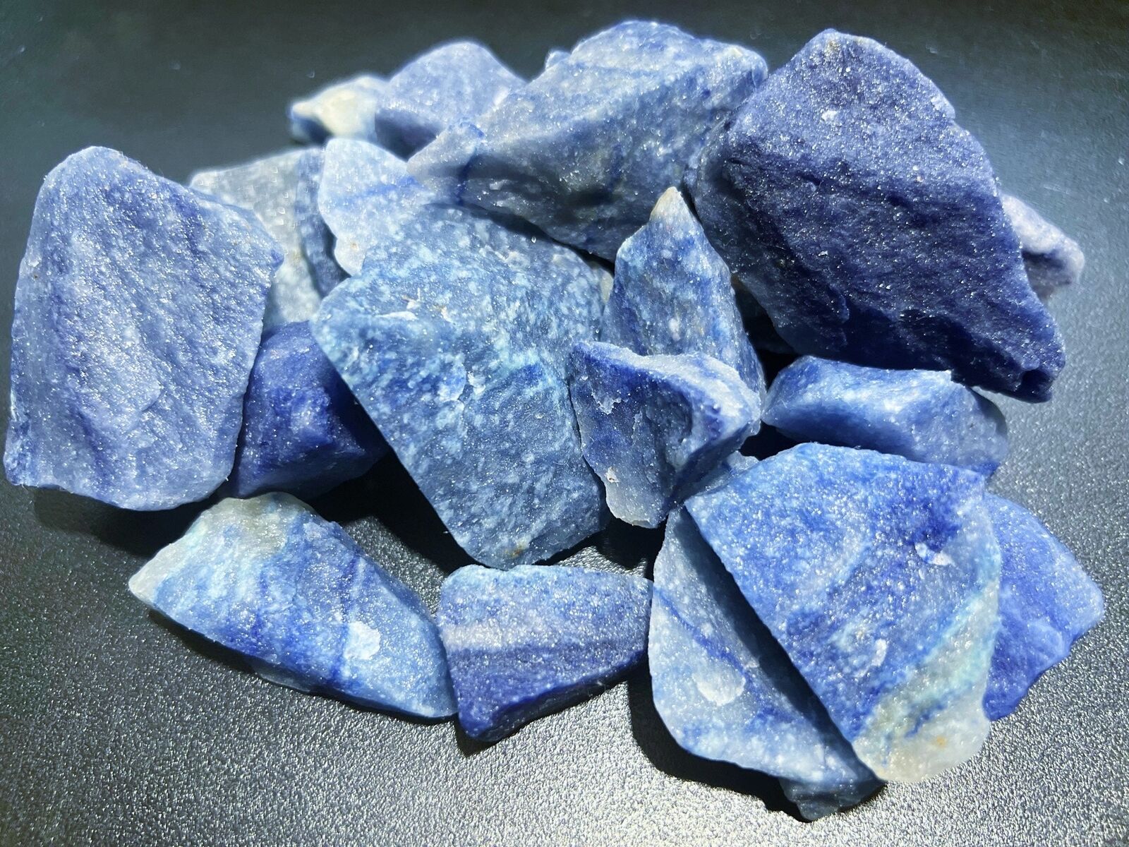 Rough Blue Quartz Crystal (1/2 lb) 8 oz Bulk Wholesale Lot Half Pound