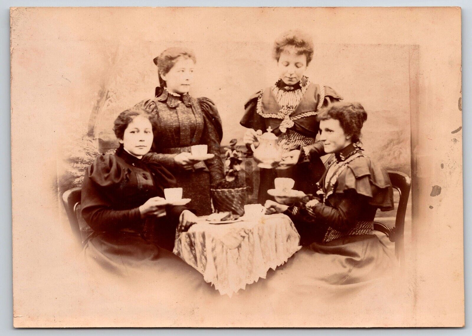 Tea Party Early Early Irvine Family Photograph Vintage Family Photo Photography