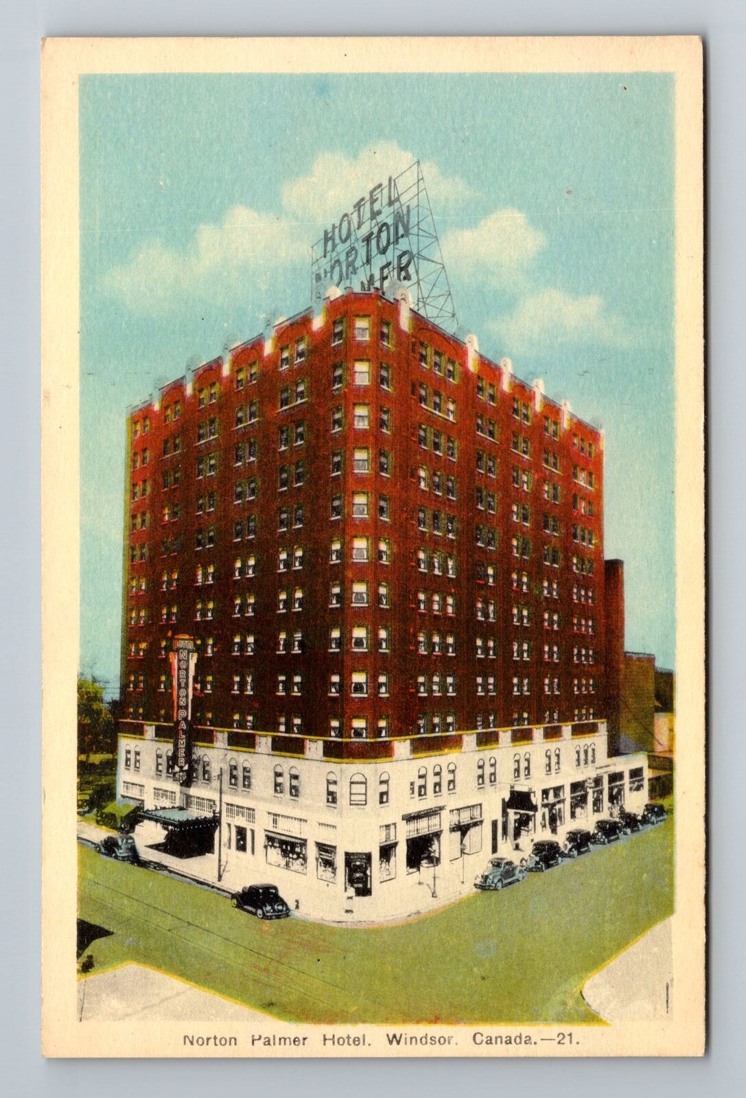 Windsor Ontario Canada Norton Palmer Hotel Antique Vintage Souvenir Postcard