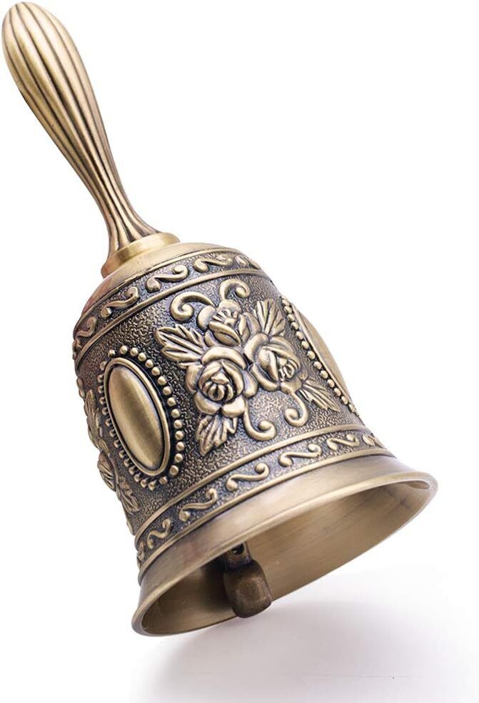 DomeStar Hand Bell Call Brass Wedding Bells Christmas Medium, 