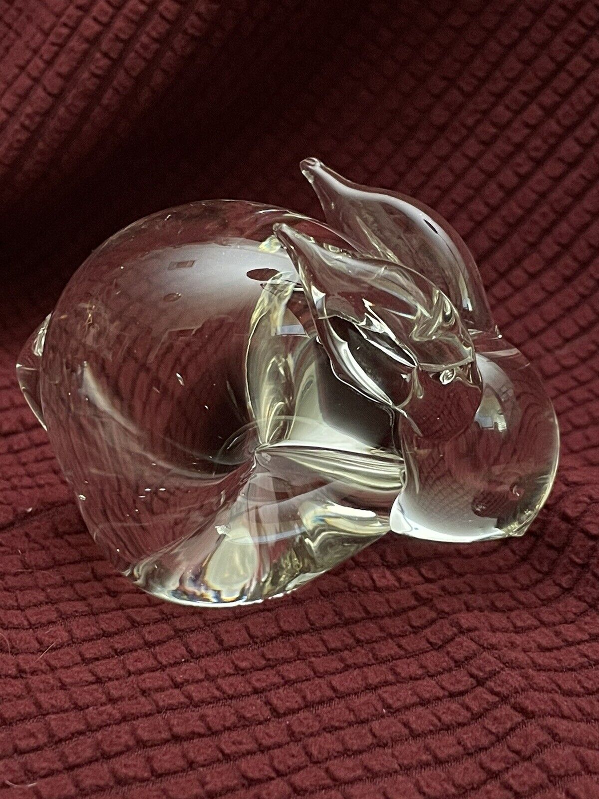 Vintage Murano Crystal Art Glass Bunny Rabbit ~ Handmade in Italy ~ Very Cute