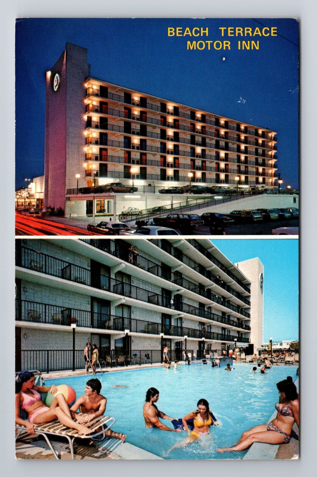 Wildwood NJ-New Jersey, Beach Terrace Motor Inn, Advertising, Vintage Postcard