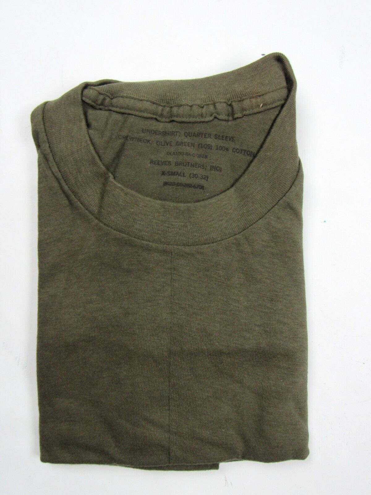 Vtg NOS 1980's US Army OG-109 Undershirt Sz XS Cotton T-Shirt Post Vietnam War