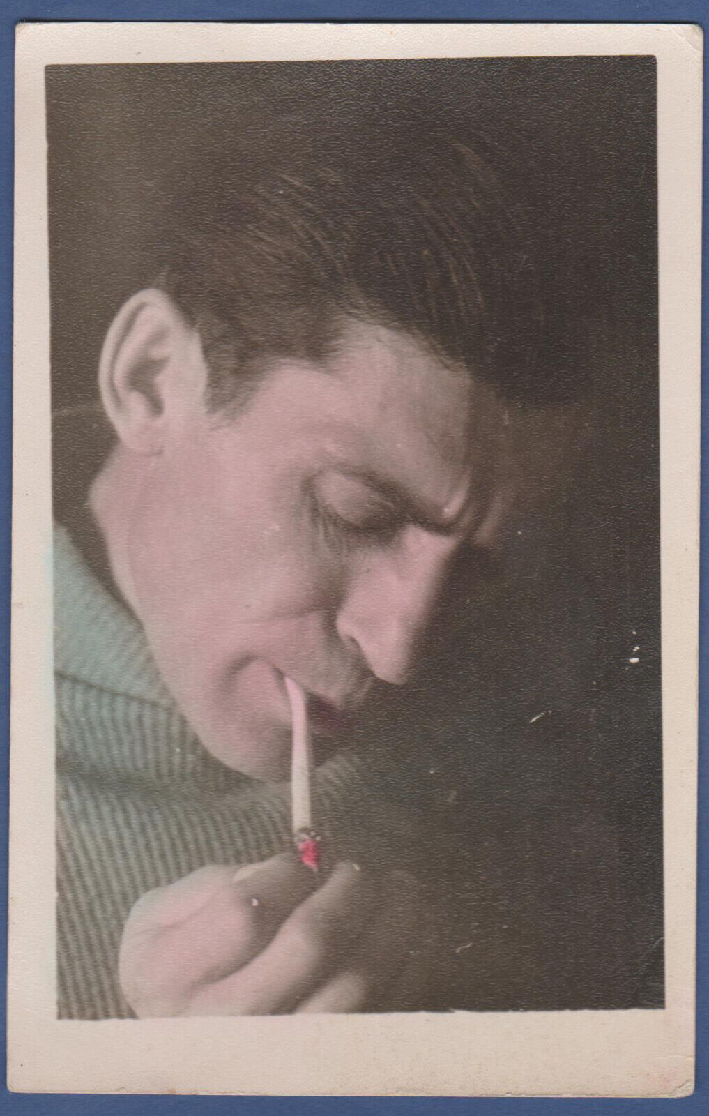 Affectionate Gentle Man with a Cigarette gay int Soviet Vintage Photo