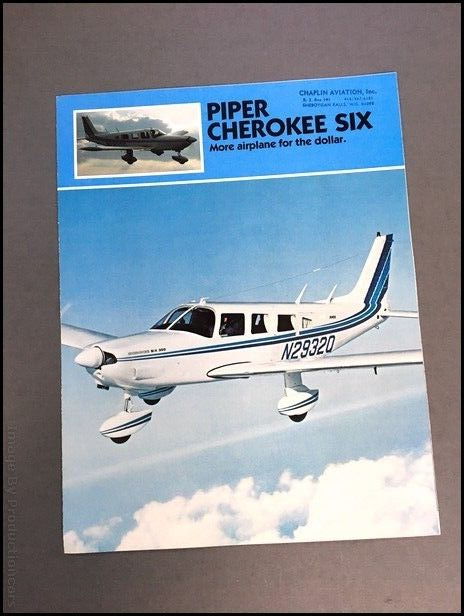 1978 Piper Cherokee Six Airplane Aircraft Vintage Sales Brochure Catalog