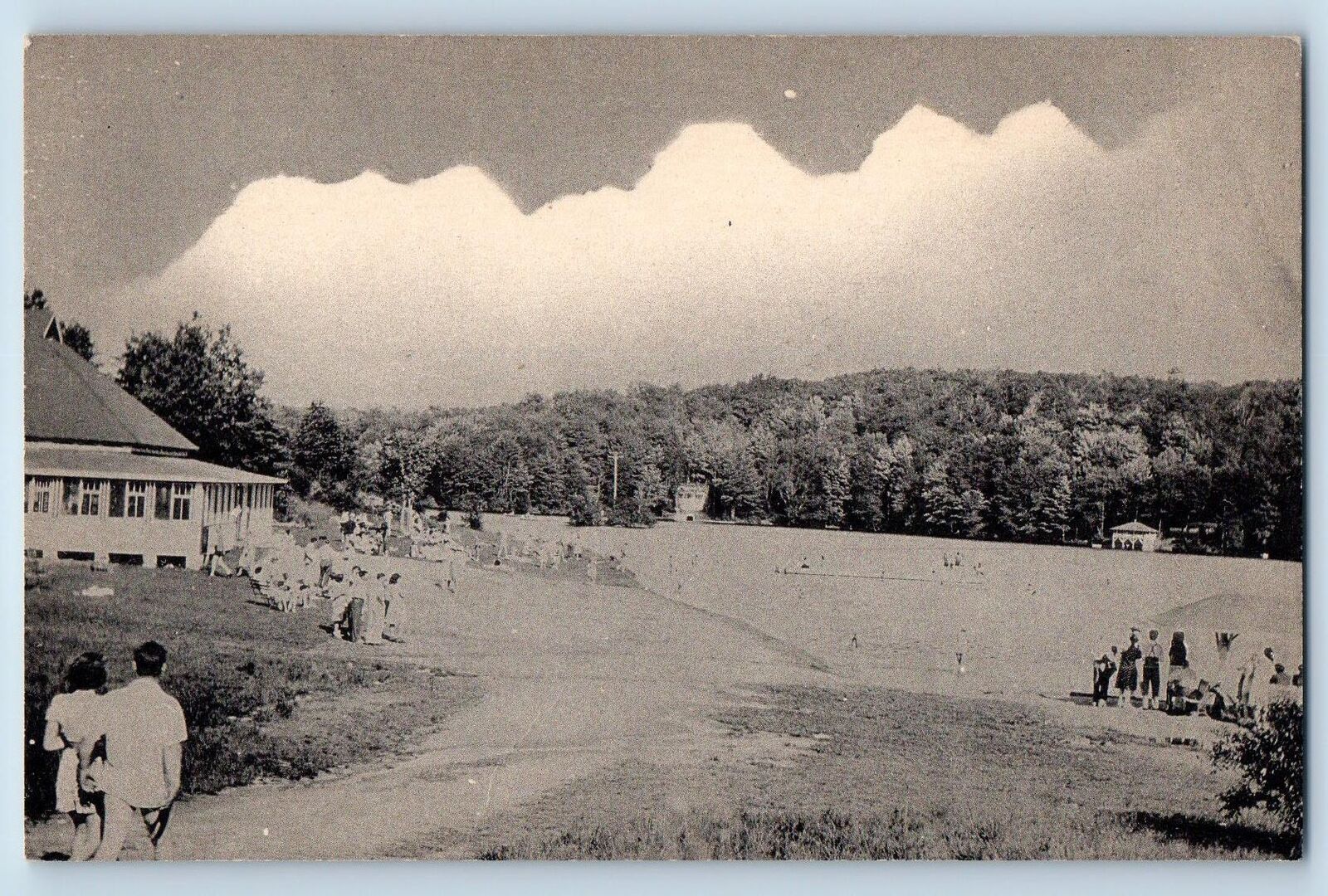 Lake Ariel Pennsylvania PA Postcard Bathing Beach People Bathing c1920's Antique