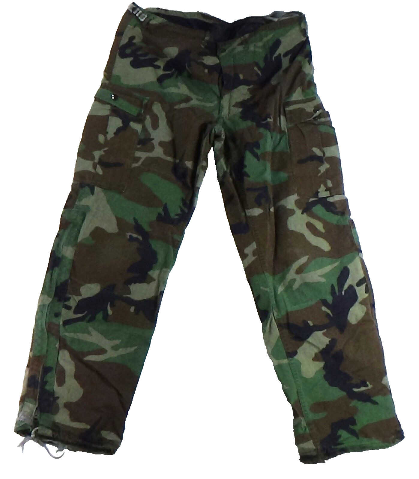 Military Woodland Camo Overgarment Pants Men\'s Size Med