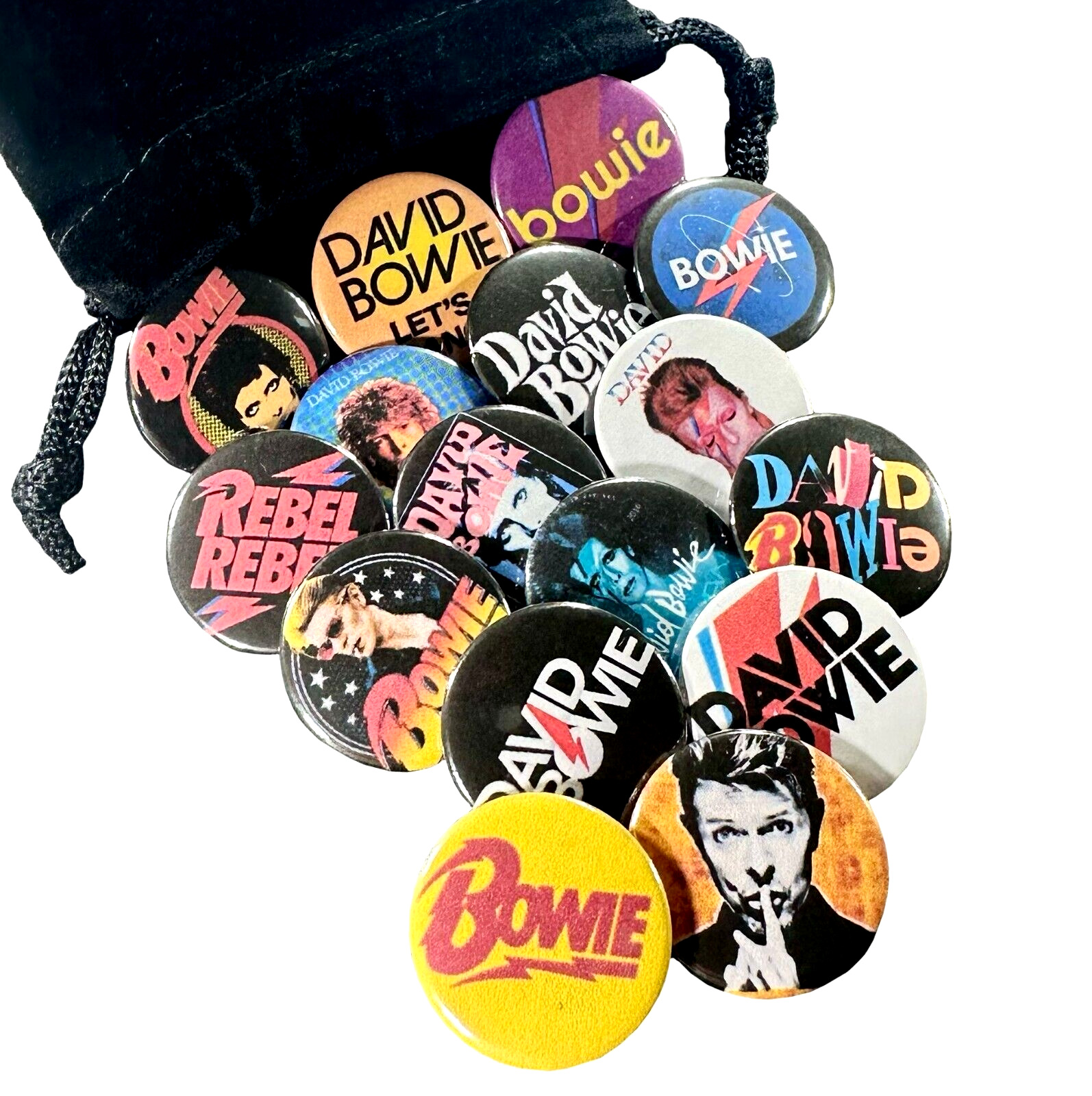 DAVID BOWIE Pinback Buttons 70s 80s Art Glam Rock New Wave Music 1