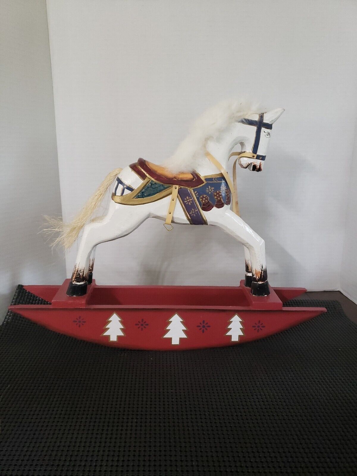 Wooden Rocking Horse Christmas Decoration Display 12\