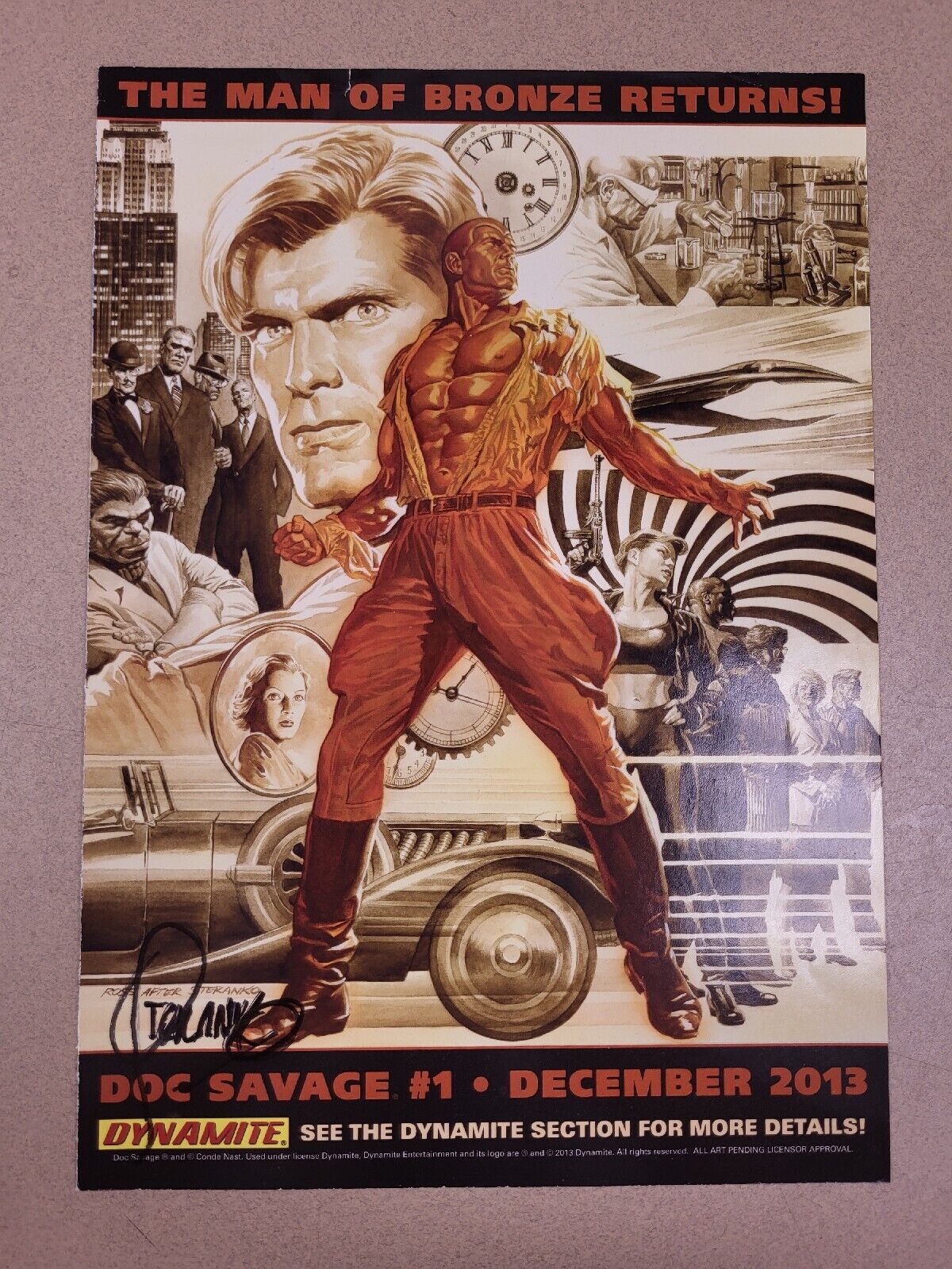 Doc Savage #1 Dynamite Magazine Ad SIGNED by Jim Steranko ca. 2013