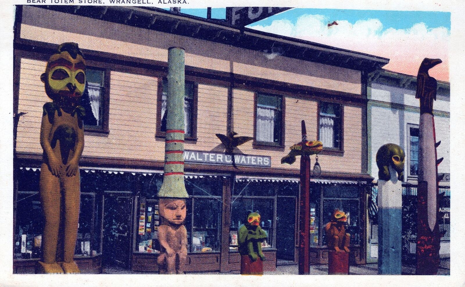 WRANGELL AK - Bear Totem Store Postcard