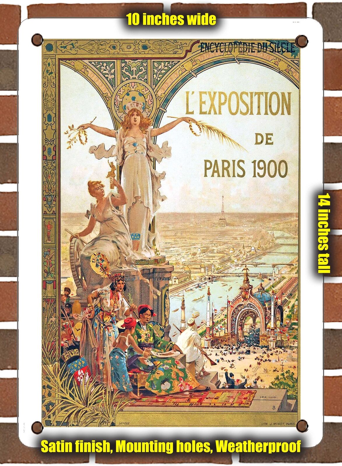 METAL SIGN - 1900 Paris Exhibition - 10x14 Inches