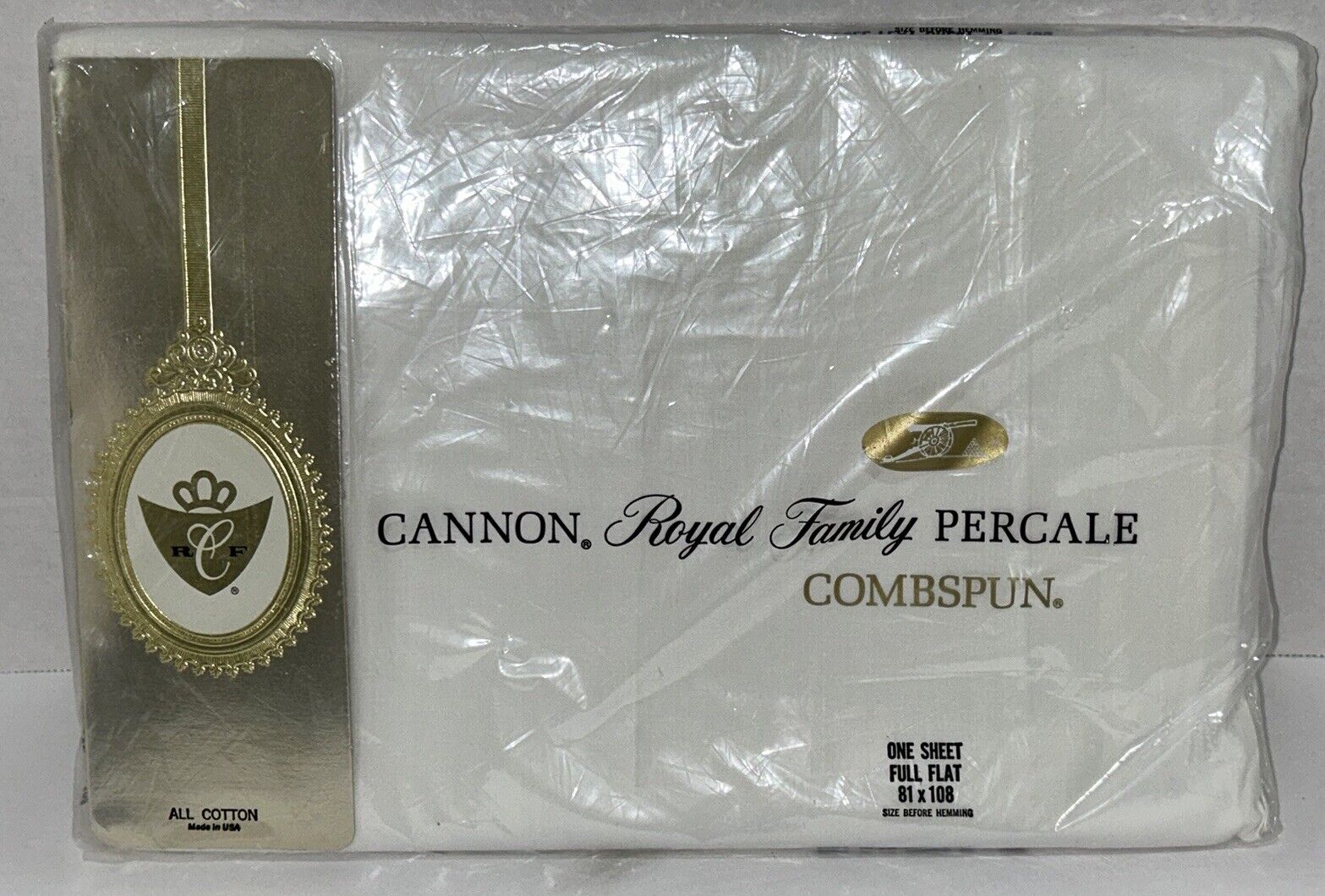 Vintage Full Cannon Royal Family Percale Combspun Sheet Full Flat Sheet