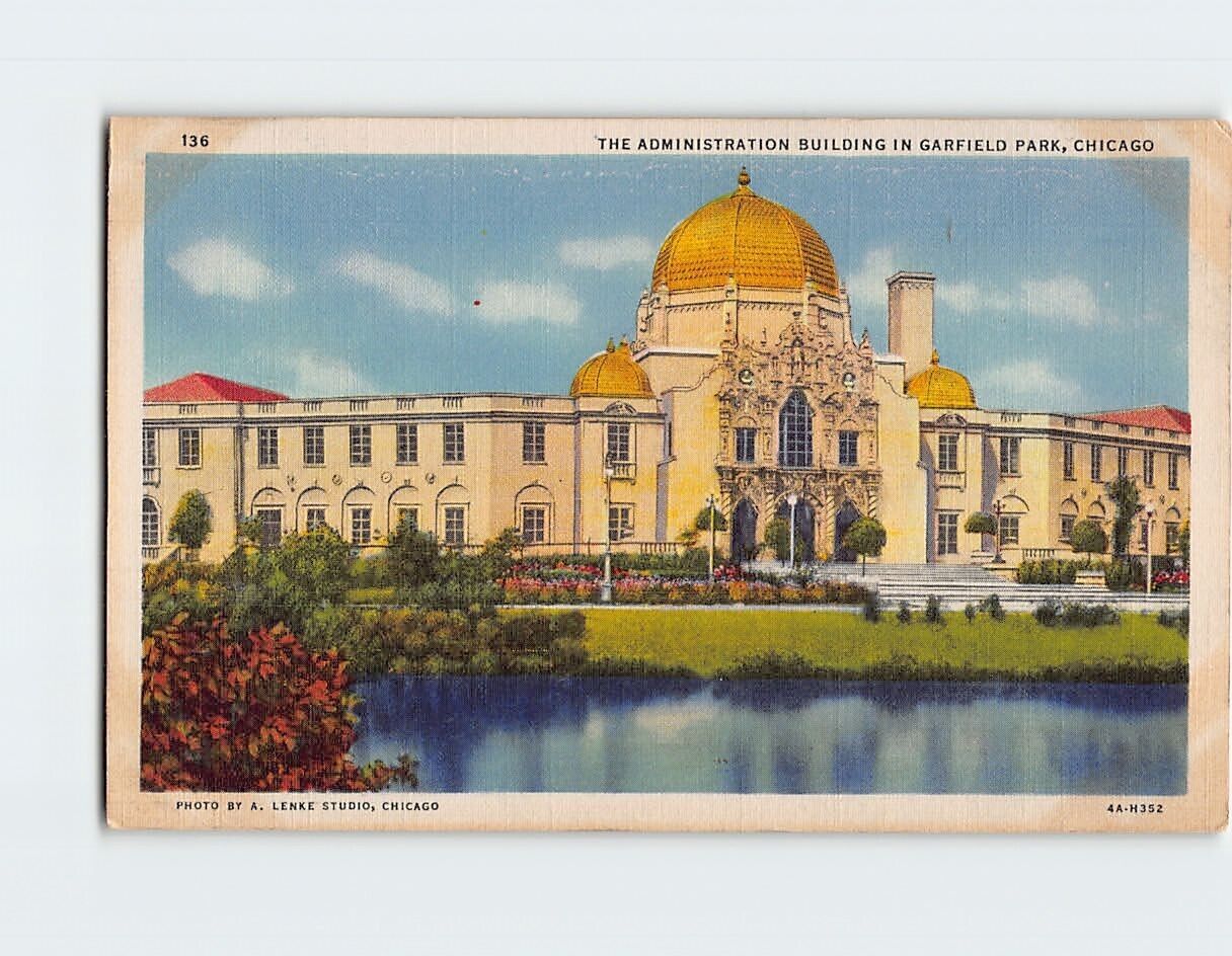 Postcard Administration Building Garfield Park Chicago Illinois USA