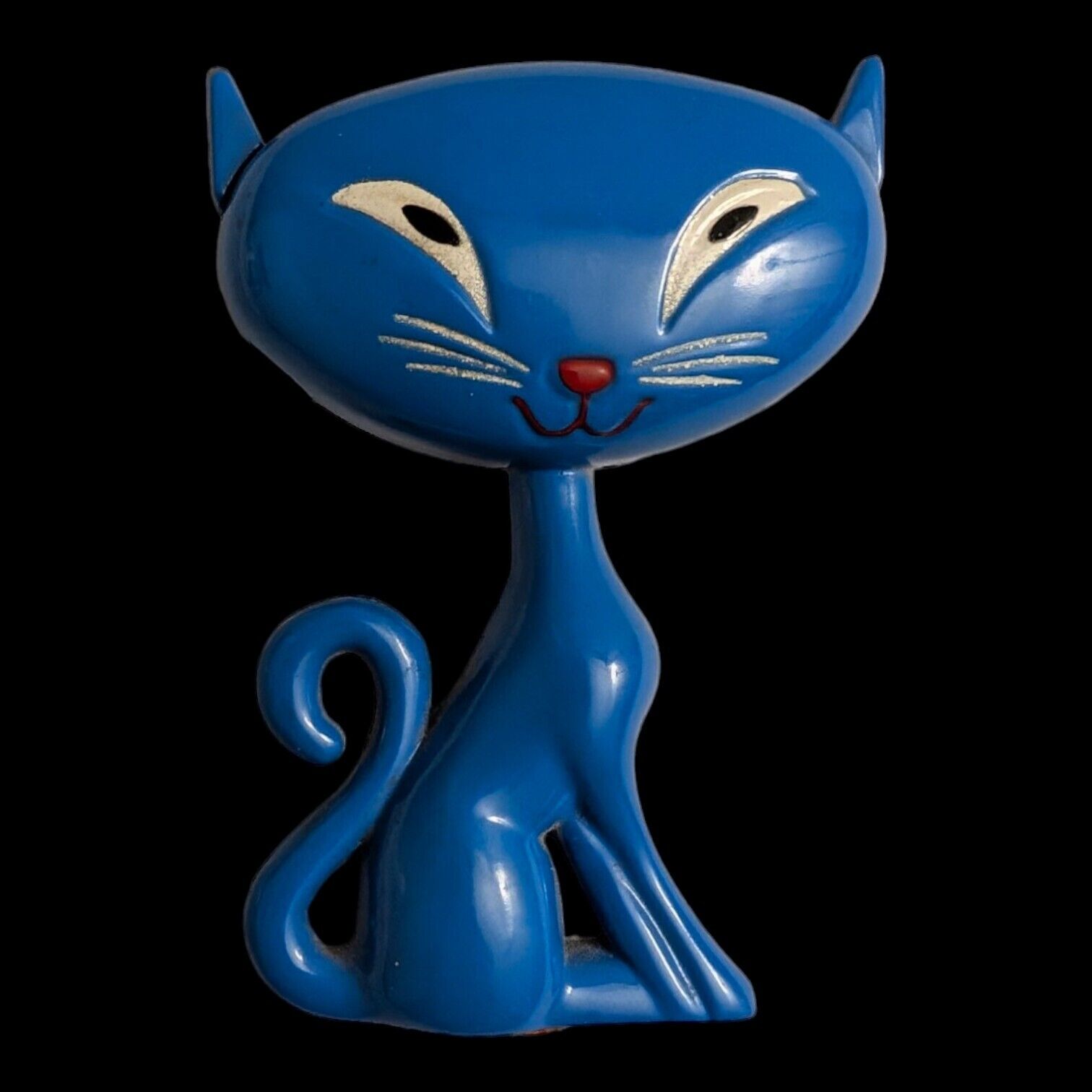 Vintage Collectible Novelty Blue Cat Design Refillable Lighter 1990's *Deadstock