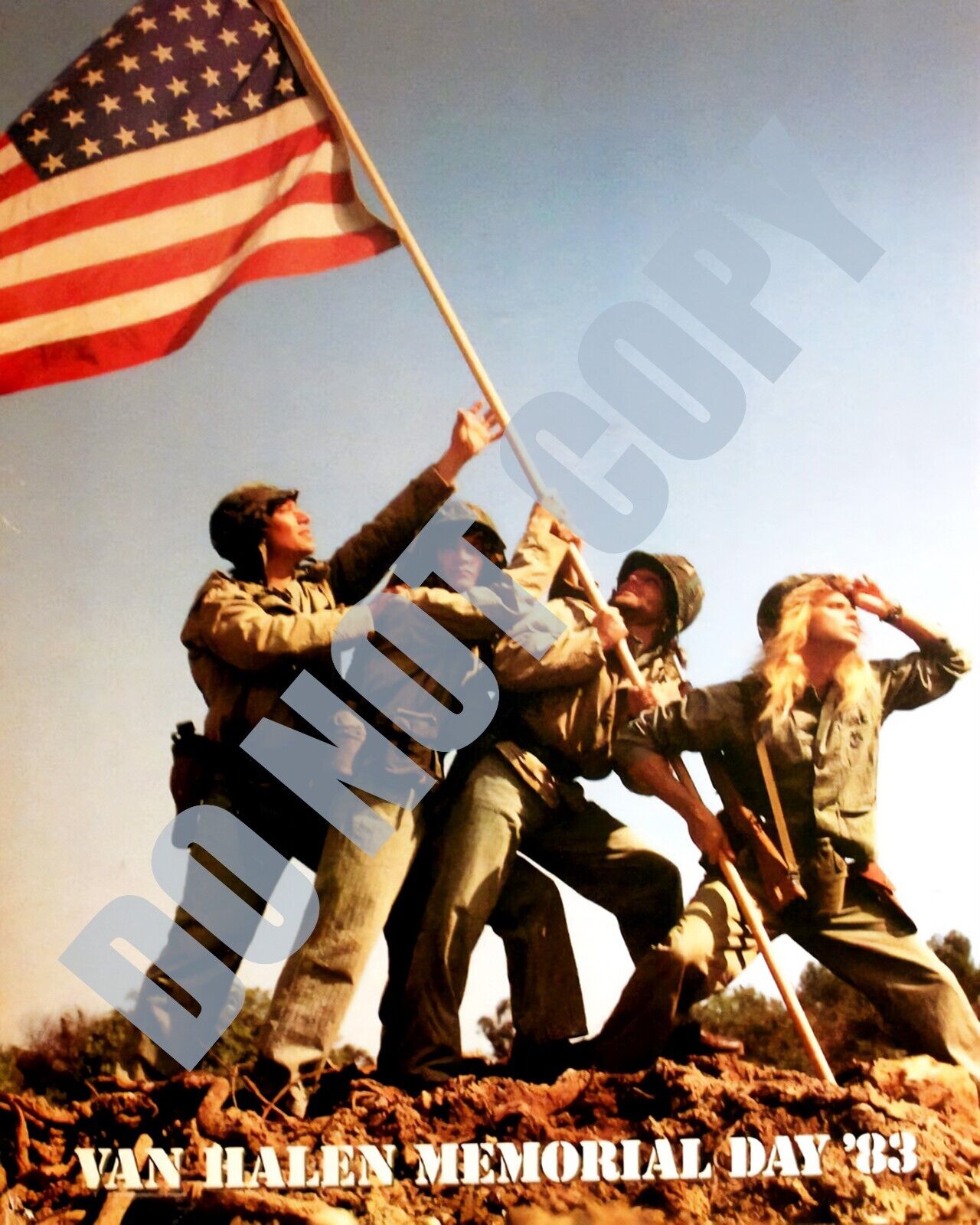 1983 Van Halen Memorial Day Flag US Festival Forest Lawn Drive In LA 8x10 Photo