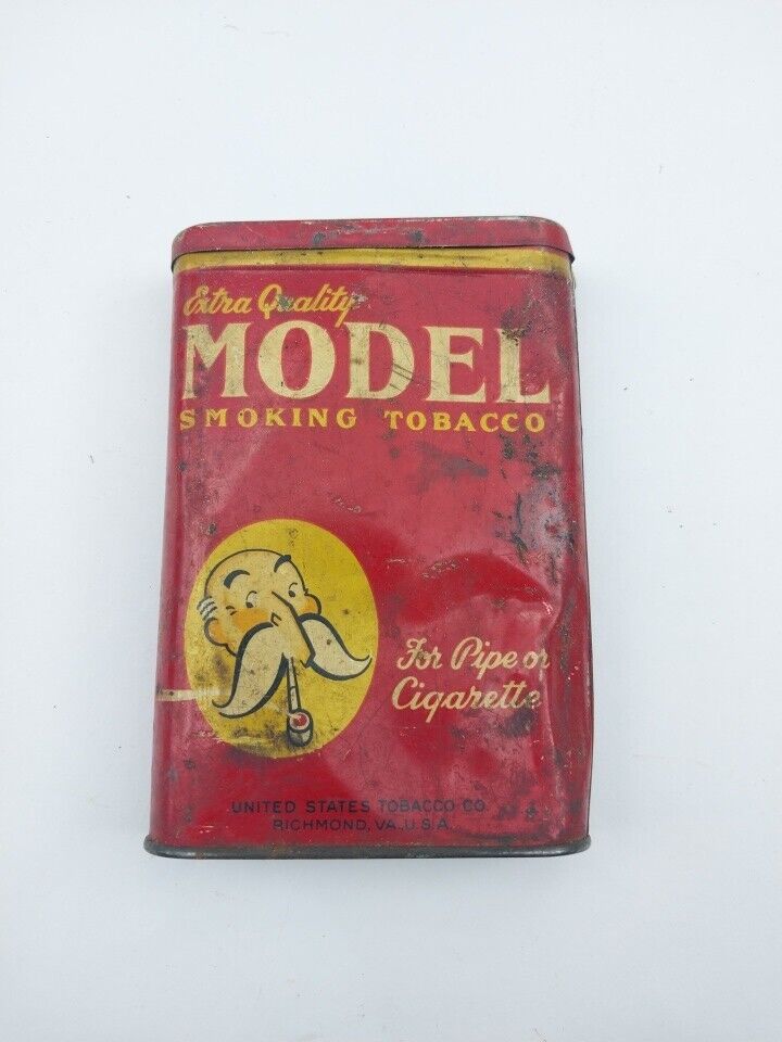 Vtg Model Tobacco Tin Extra Quality Smoking Container Pipe Cigarette Grandpa