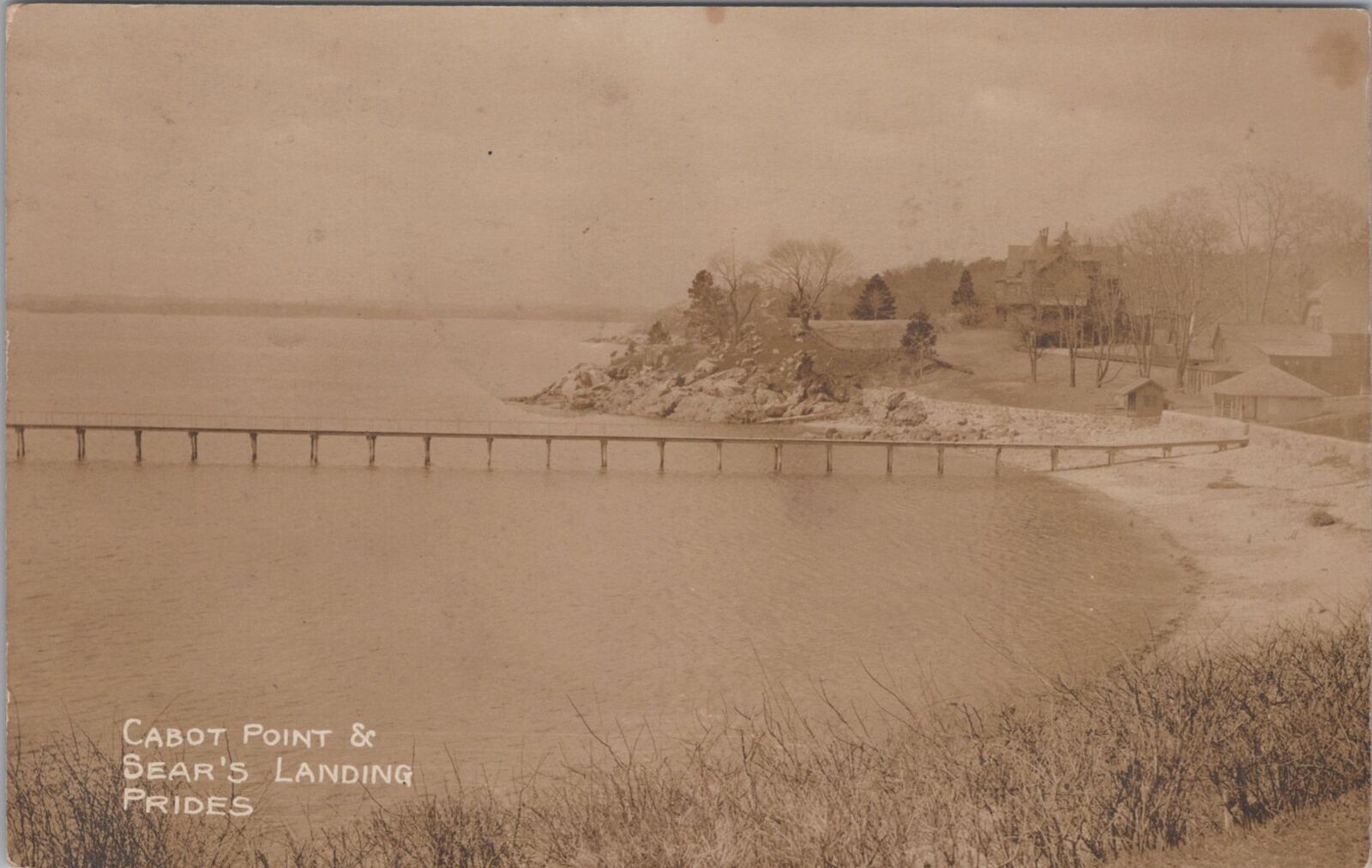 Cabot Point & Sear's Landing Prides Crossing Massachusetts 1917 RPPC Postcard
