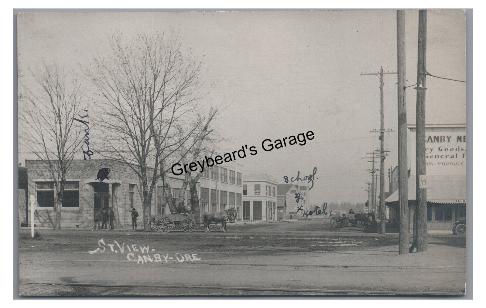 RPPC Street View at CANBY OR Oregon Vintage Real Photo Postcard